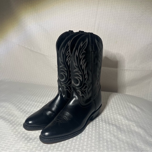 Laredo Shoes - Women Black Leather Cowboy Boots